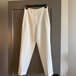 Zara Women's Cream Tailored High-Rise Trousers